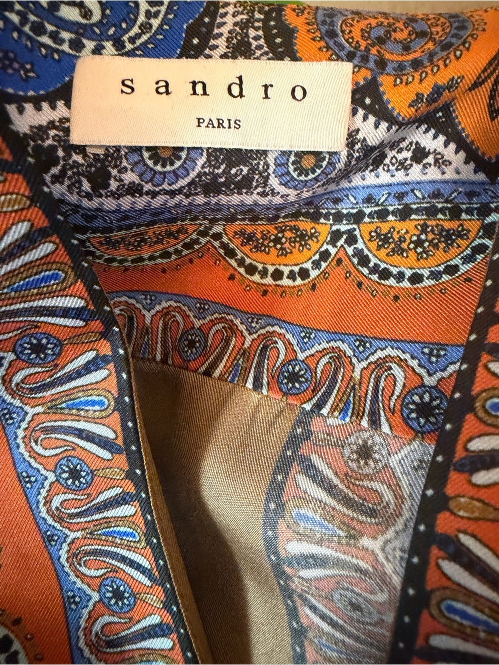 Sandro Coral and Blue Paisley Maxi Dress - Picture 3 of 3